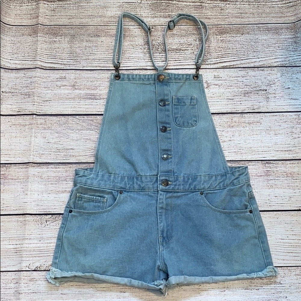 Forever 21 Denim Overall Shorts